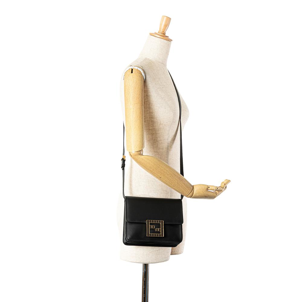 Black Leather Fendi Crossbody Bag