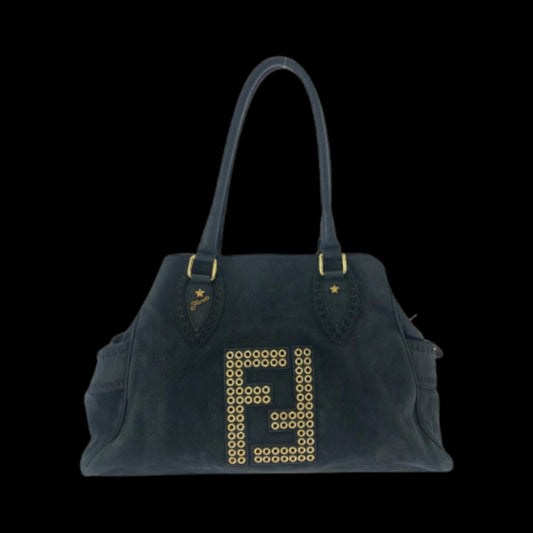 Black Suede Fendi Shoulder Bag