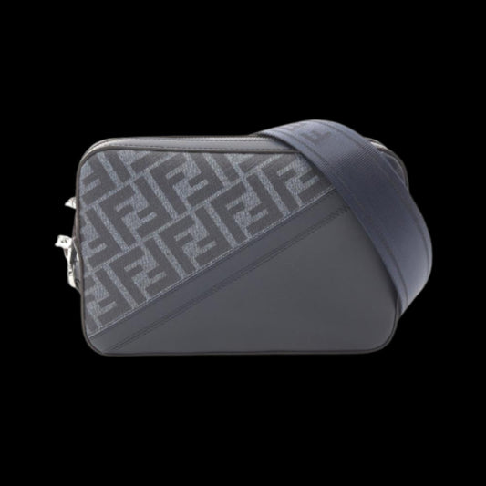 Blue Canvas Fendi Shoulder Bag