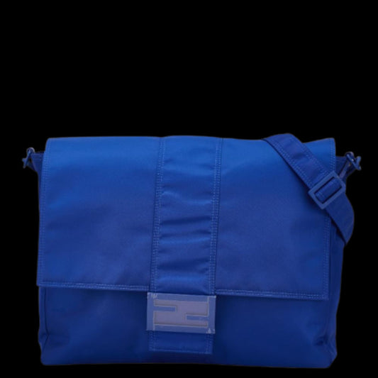 Blue Canvas Fendi Shoulder Bag