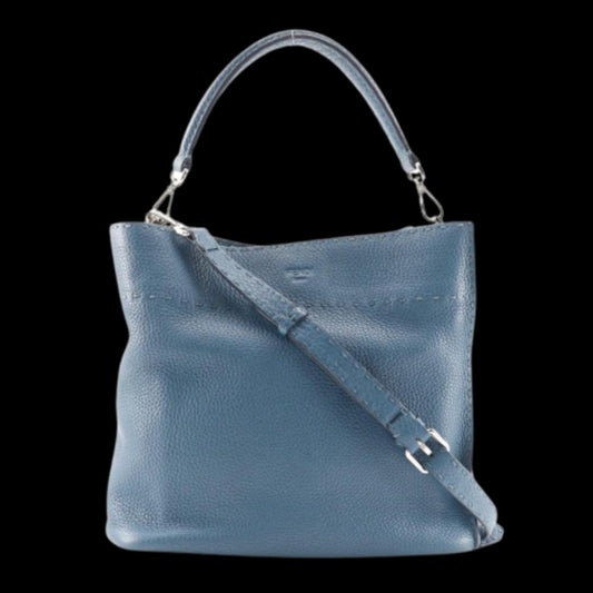 Blue Leather Fendi Shoulder Bag