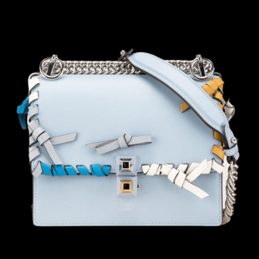 Blue Leather Fendi Shoulder Bag
