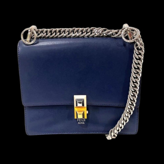 Blue Leather Fendi Shoulder Bag