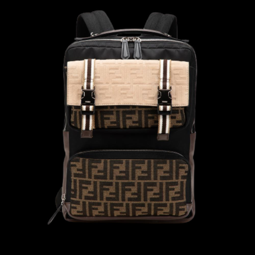Brown Canvas Fendi Backpack