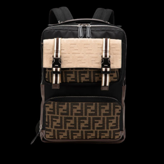Brown Canvas Fendi Backpack