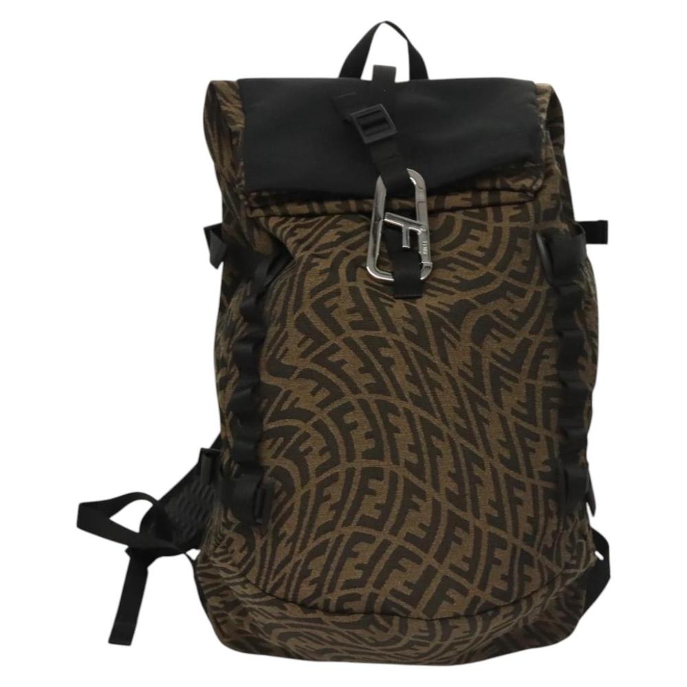 Brown Canvas Fendi Backpack