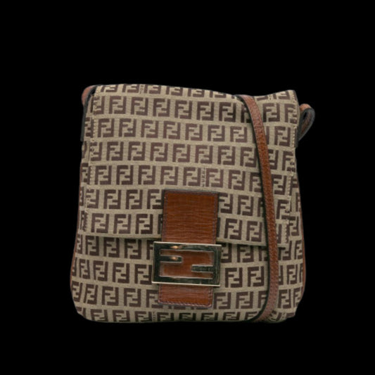 Brown Canvas Fendi Crossbody Bag