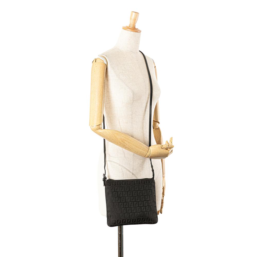 Brown Canvas Fendi Crossbody Bag
