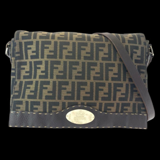Brown Canvas Fendi Crossbody Bag