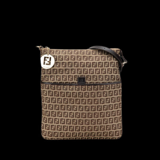 Brown Canvas Fendi Crossbody Bag