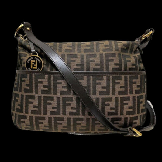 Brown Canvas Fendi Crossbody Bag