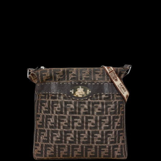 Brown Canvas Fendi Crossbody Bag