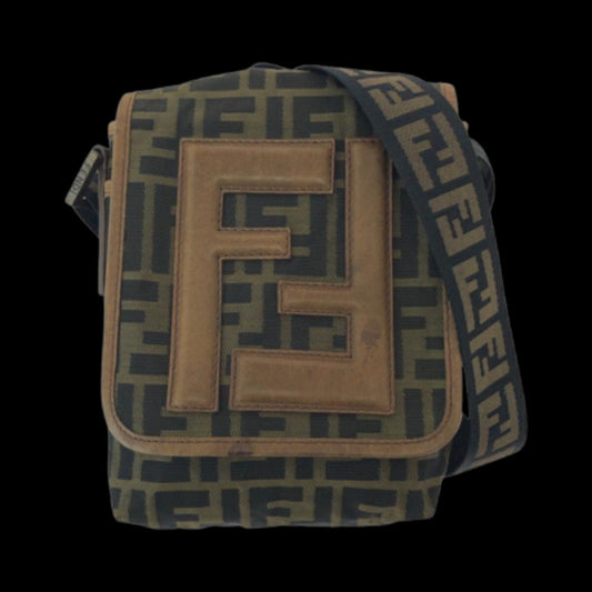 Brown Canvas Fendi Shoulder Bag