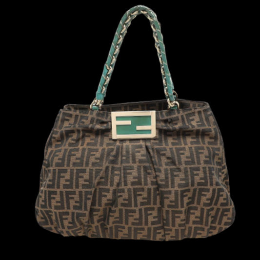Brown Canvas Fendi Shoulder Bag