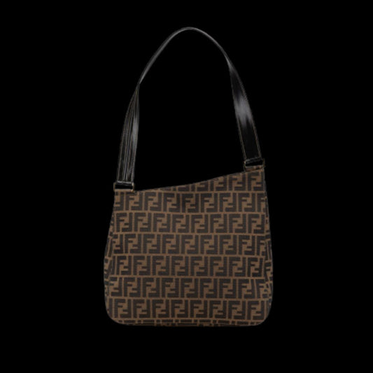 Brown Canvas Fendi Shoulder Bag
