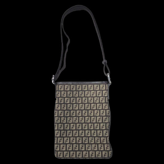Brown Canvas Fendi Shoulder Bag