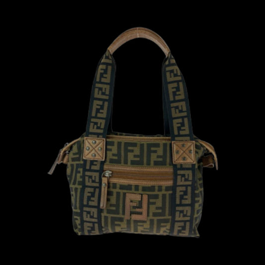Brown Canvas Fendi Shoulder Bag