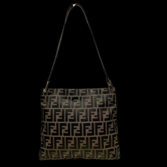 Brown Canvas Fendi Shoulder Bag