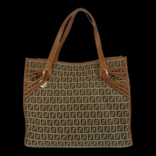 Brown Canvas Fendi Shoulder Bag