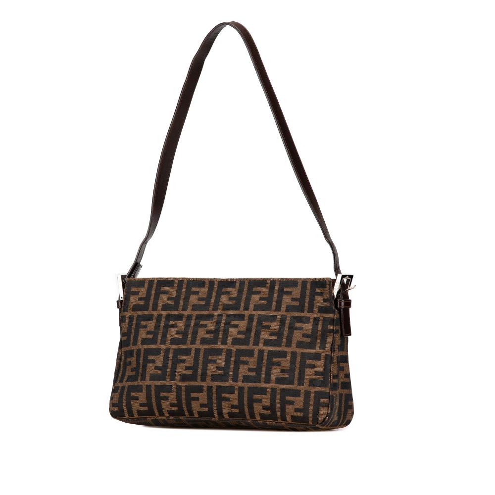 Brown Canvas Fendi Shoulder Bag