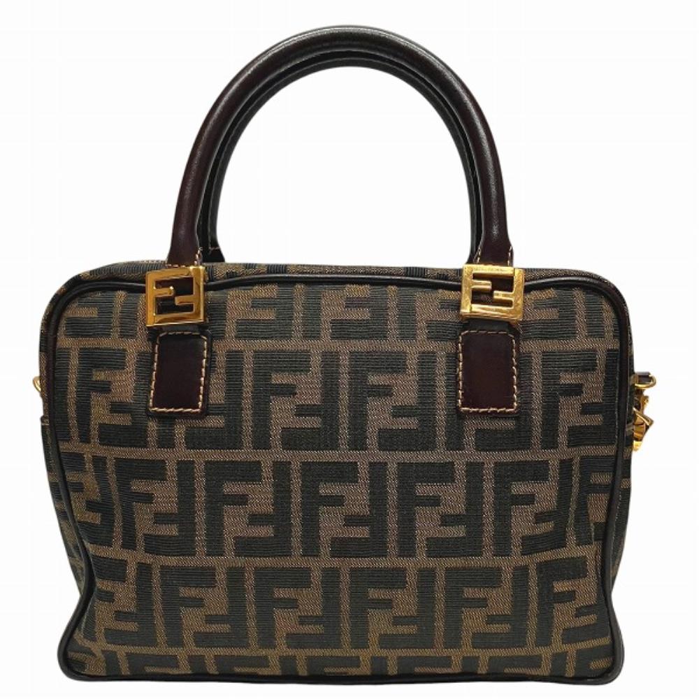 Brown Canvas Fendi Shoulder Bag