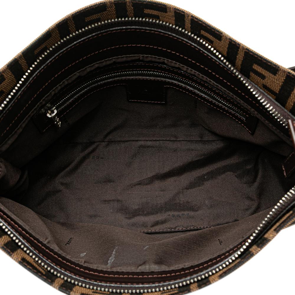 Brown Canvas Fendi Shoulder Bag