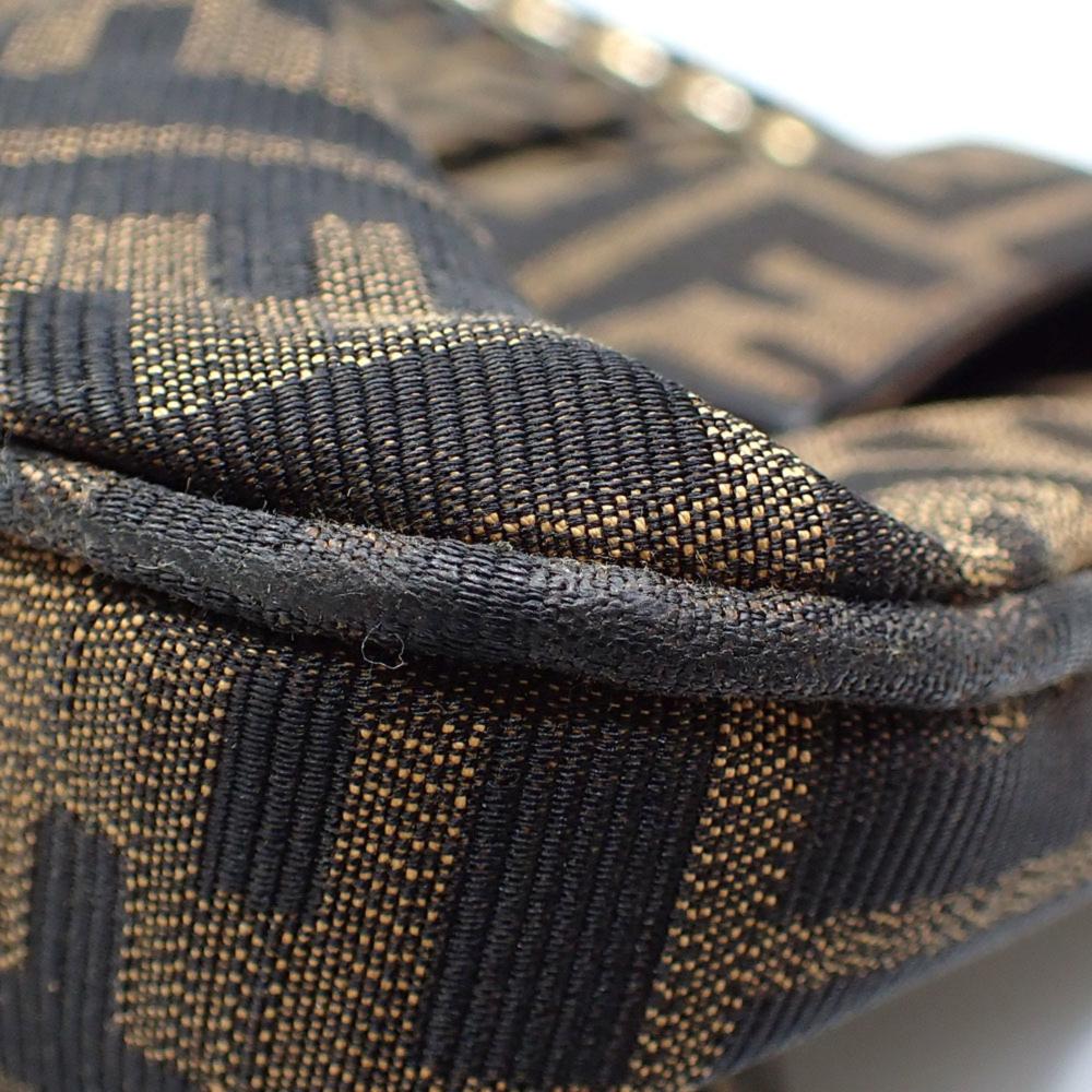 Brown Canvas Fendi Shoulder Bag