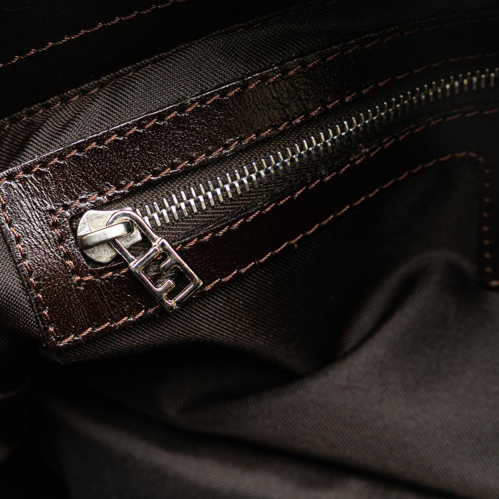 Brown Canvas Fendi Shoulder Bag