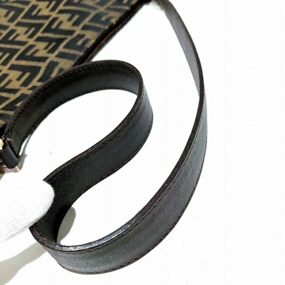 Brown Canvas Fendi Shoulder Bag