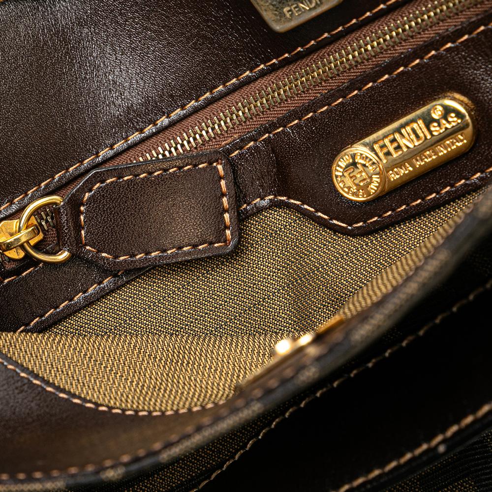 Brown Canvas Fendi Shoulder Bag