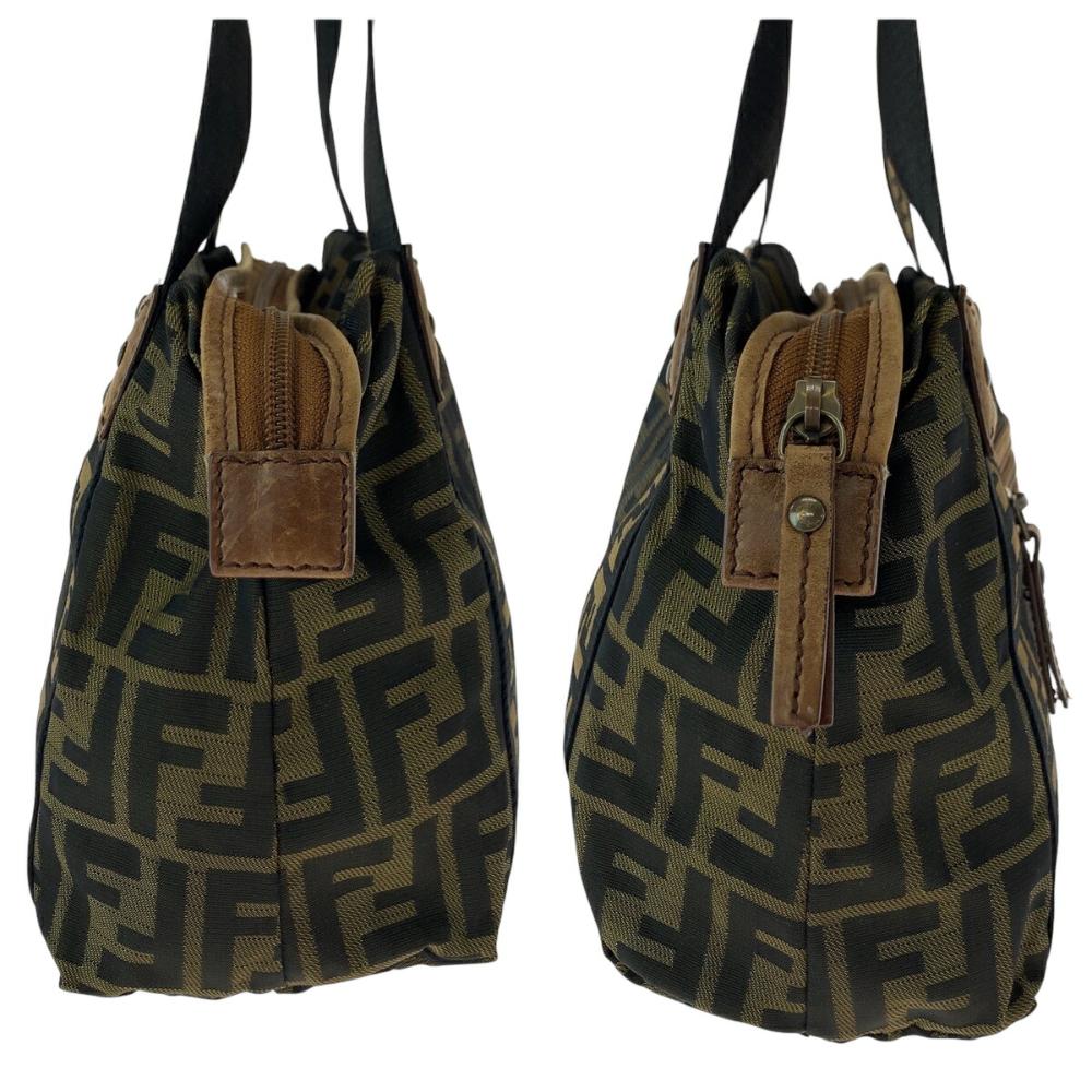 Brown Canvas Fendi Shoulder Bag