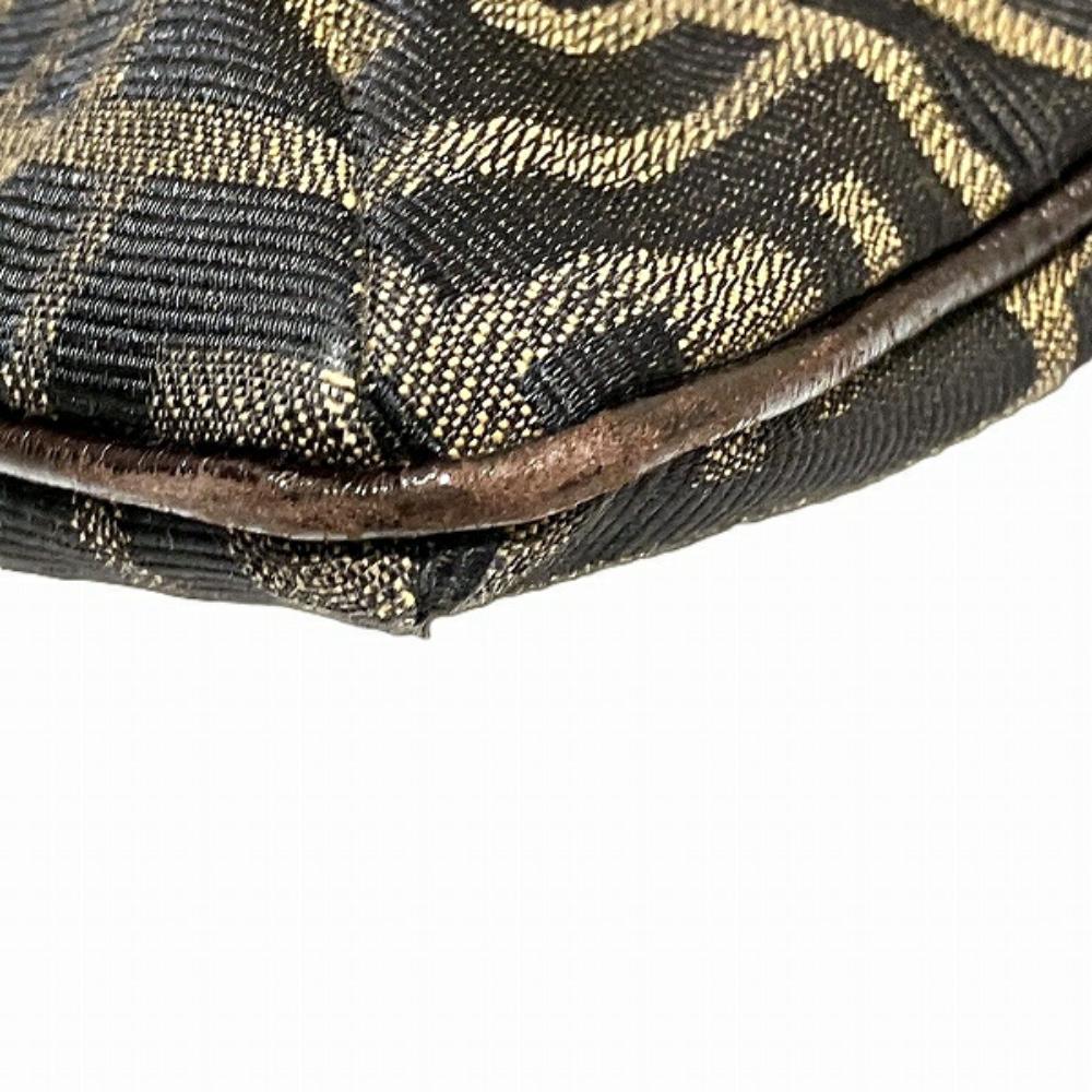 Brown Canvas Fendi Shoulder Bag