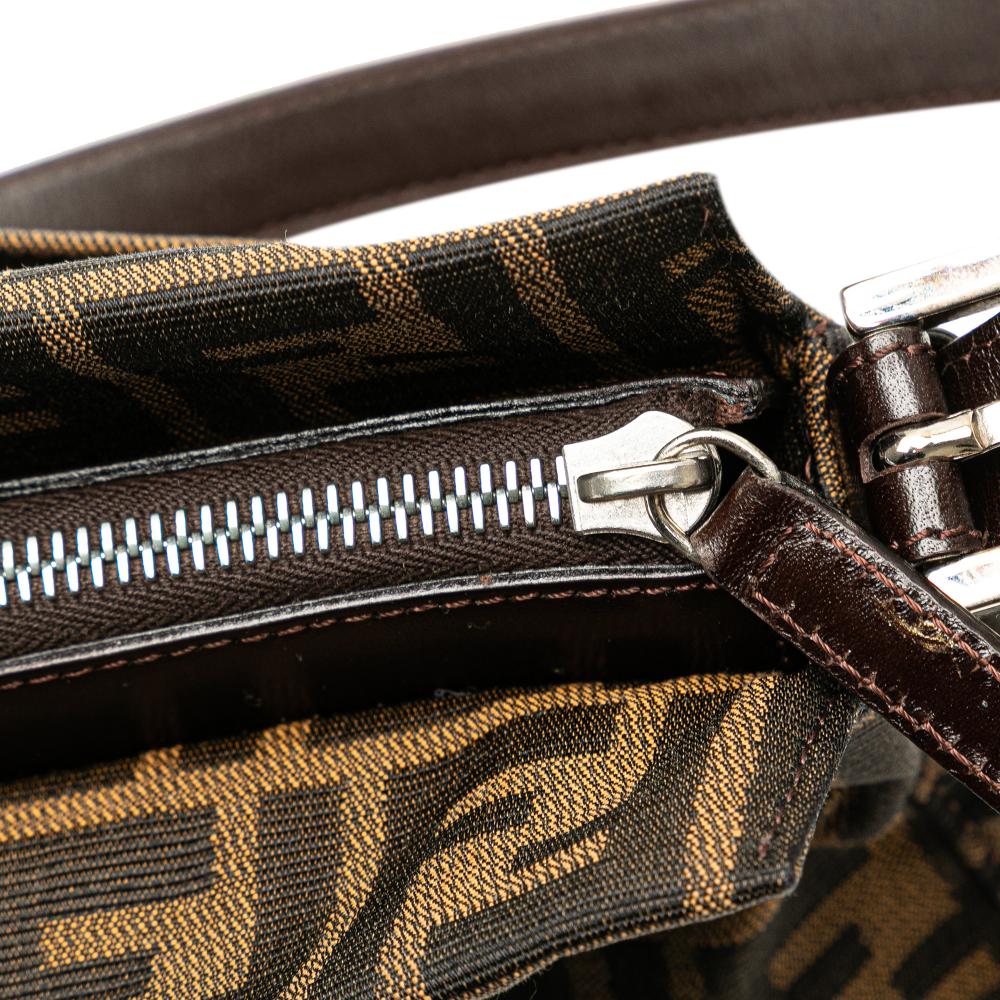 Brown Canvas Fendi Shoulder Bag