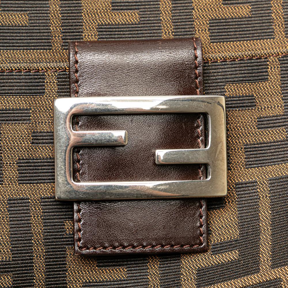 Brown Canvas Fendi Shoulder Bag