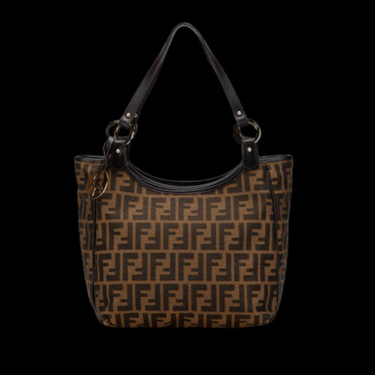 Brown Canvas Fendi Tote