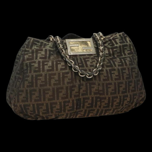 Brown Canvas Fendi Tote