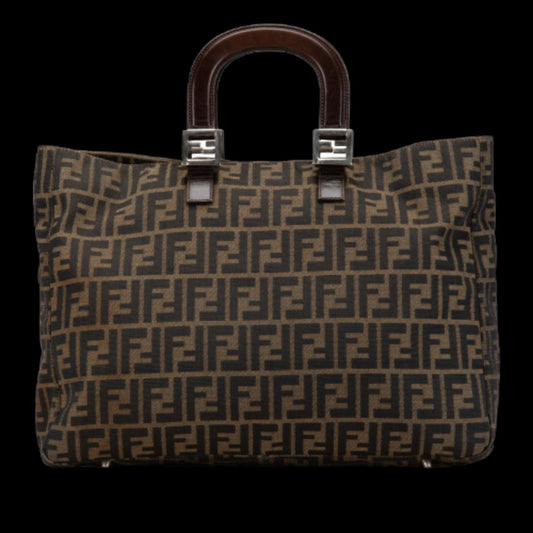 Brown Canvas Fendi Tote