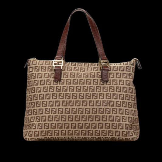Brown Canvas Fendi Tote
