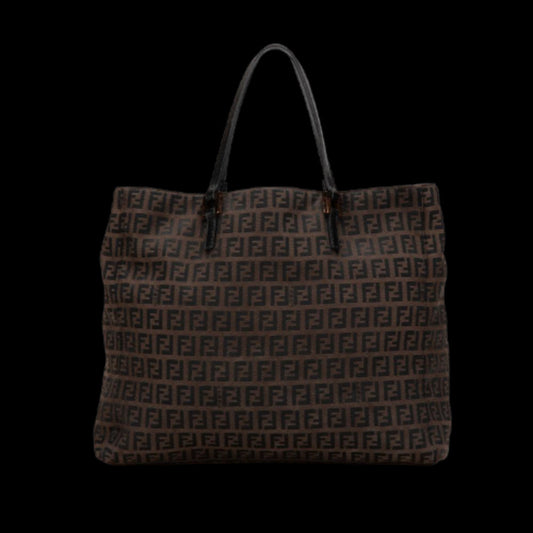 Brown Canvas Fendi Tote