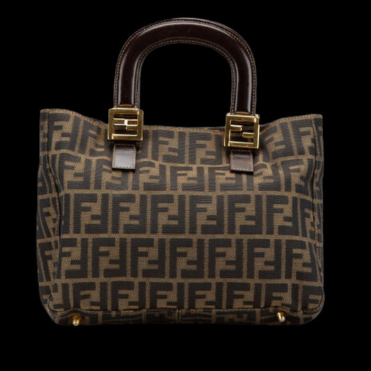 Brown Canvas Fendi Tote