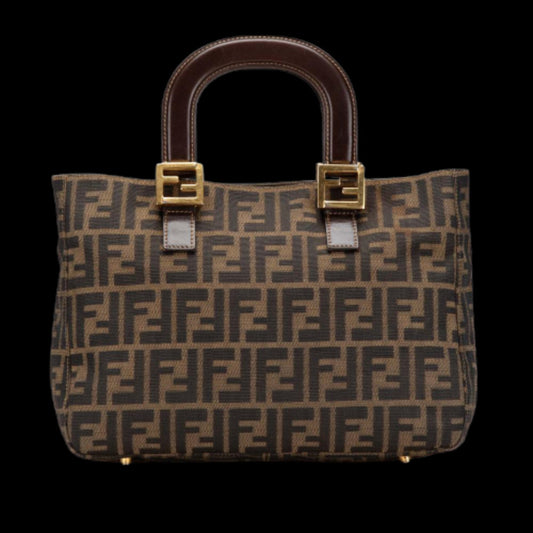 Brown Canvas Fendi Tote