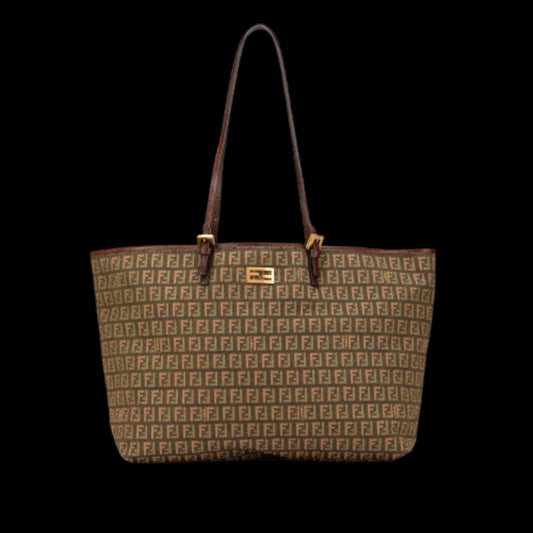 Brown Canvas Fendi Tote