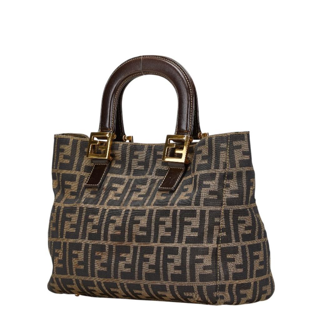 Brown Canvas Fendi Tote