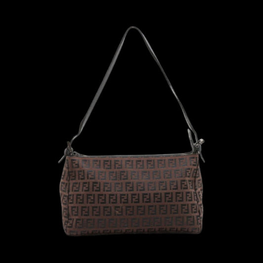 Brown Fabric Fendi Shoulder Bag