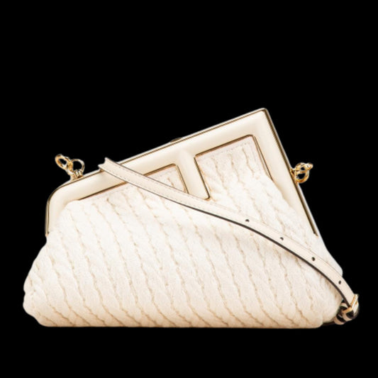 Brown Knit Fendi Crossbody Bag