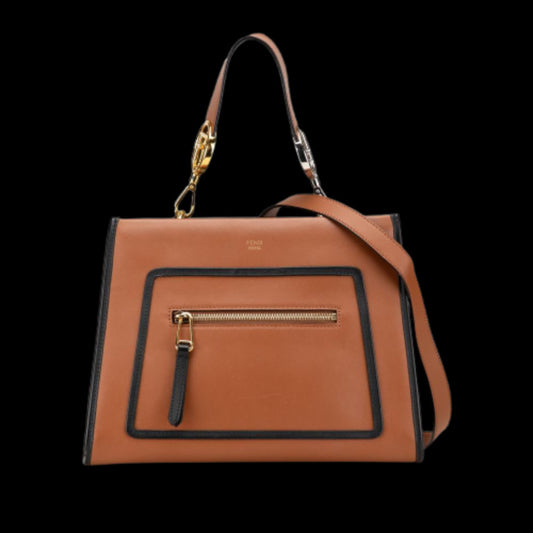 Brown Leather Fendi Shoulder Bag
