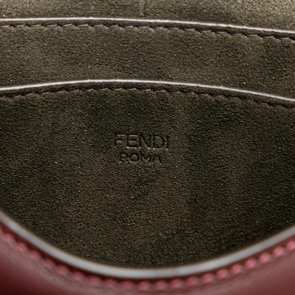 Burgundy Leather Fendi Crossbody Bag