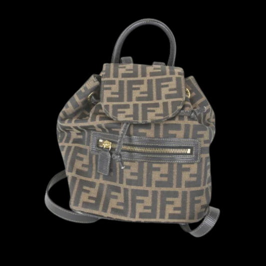Green Canvas Fendi Backpack