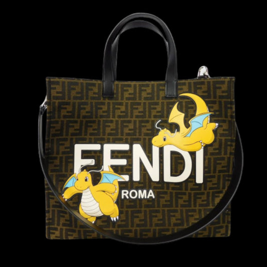 Green Canvas Fendi Tote