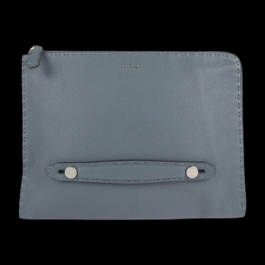 Grey Leather Fendi Clutch